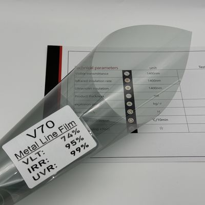 V70 Anti UV Metalized Window Tint IRR 99 PET Car Window Film High Heat Rejection