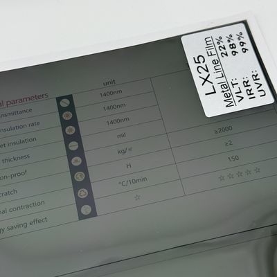 2HD Metal Line Film LX25 Black 2mil 98% IRR Car Window Tint