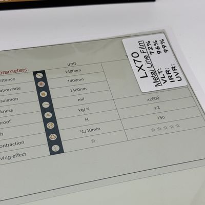 2HD Metal Line Film LX70 Light Green 72% VLT 2mil Thickness