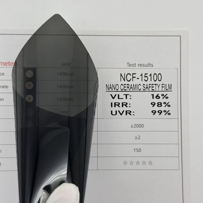 Nano Ceramic Safety Film with 16% VLT 98% IRR and 99% UVR for Car Window Solar Protection