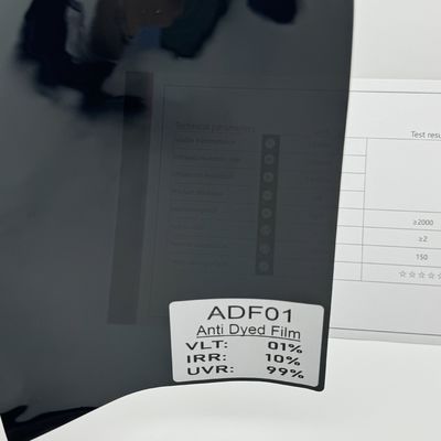 Sand Proof ADF01 Car Window Solar Film 99.9%UVR UV Resistant 1%VLT Privacy 1PLY