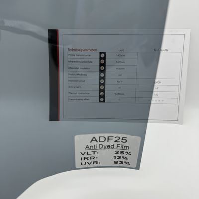 ADF25 VLT25% Car Window Tint Film Anti Dyed UV Rejection Anti Glare
