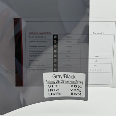 Gray Black Building Window Film 2 Mil 20.8% VLT 4 Year Warranty