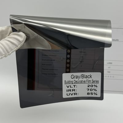 Gray Black Building Window Film 2 Mil 20.8% VLT 4 Year Warranty