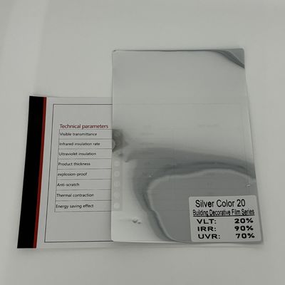 Silver Color Solar Window Film with 21.6% VLT 85.6% IRR and 67.7% UVR for Energy Efficiency