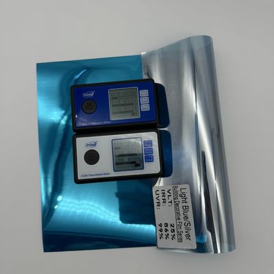 2 Mil Thickness Light Blue Silver Building Window Film with 4 Year Warranty and 15.9% VLT