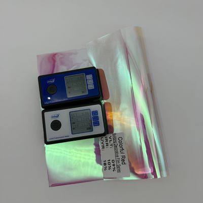 Colorful Red VLT15% Building Window Film Chameleon Decoration Heat Protection