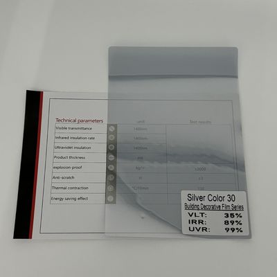 NASIDO Silver 30 Decorative Building Window Film Dirt Resistant Customizable