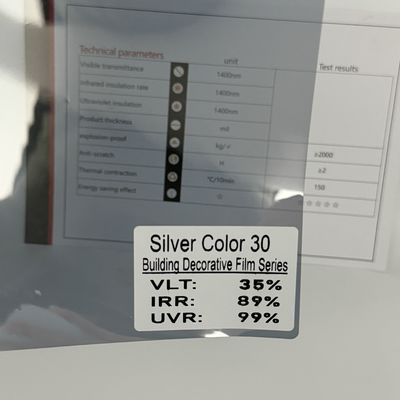 NASIDO Silver 30 Decorative Building Window Film Dirt Resistant Customizable