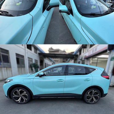 Color Wrap PET Film Anti Scratch Electric Light TifanyBlue Self Healing Wrap Dry Apply