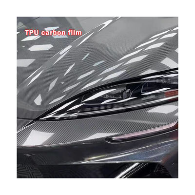 High Gloss Vinyl Car Wrap Roll 3D Carbon Fiber BLACK Self Adhesive Easy Maintenance