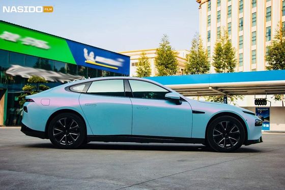 High Stretchable Customized Car Color Wrap Protective Film PET Brilliant Blue