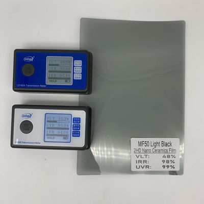 Light Black Nano Ceramic Car Window Film with 2mil Thickness 48.3% VLT and 93.1% IRR