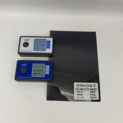 Black-Silver Solar Window Film with 2 mil Thickness 5.3% VLT and 88.0% IRR for Home Office Safety Protection