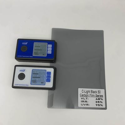 PET 2mil Carbon Window Tint with 49.3% VLT 32.1% IRR and 85.2% UVR for UV Rejection and Heat Control