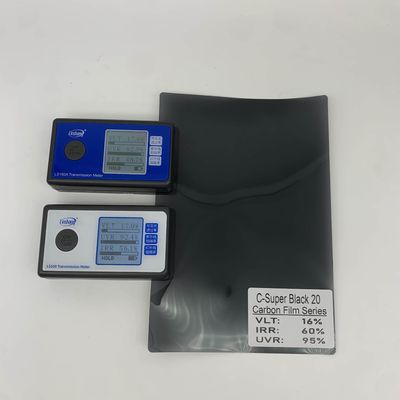 C-Super Black 20 Carbon Window Tint Film with 20%VLT 14.1% VLT and 62.0% IRR for Heat Rejection