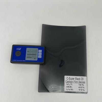 C-Super Black 20 Carbon Window Tint Film with 20%VLT 14.1% VLT and 62.0% IRR for Heat Rejection