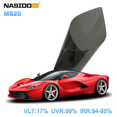 NASIDO MS20 Bright Black Metallic Film Car Window Tint 90%IRR UV Blocking