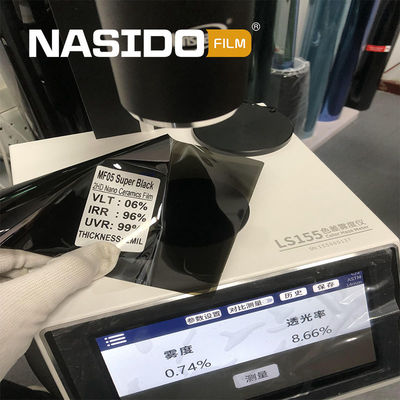 NASIDO Super Black Nano Ceramic Film with PET80%+Glue Imported20% for Anti-Yellowing Car Window Solar Film