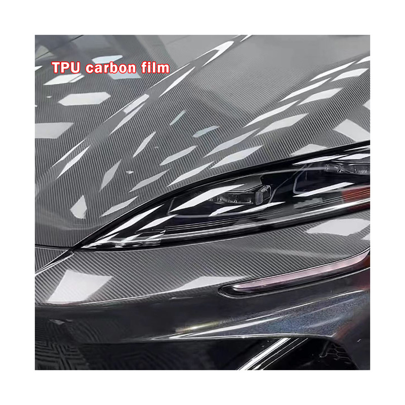 High Gloss Vinyl Car Wrap Roll 3D Carbon Fiber BLACK Self Adhesive Easy Maintenance