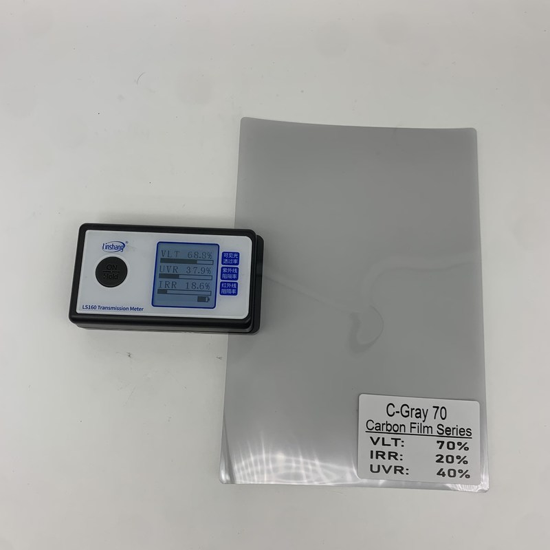 Lightweight Carbon Window Tint Film with 72.8% VLT 17.2% IRR and 34.7% UVR Protection