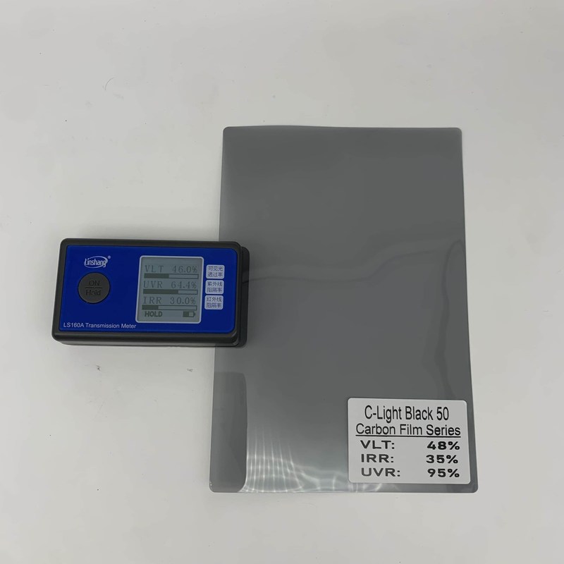 PET 2mil Carbon Window Tint with 49.3% VLT 32.1% IRR and 85.2% UVR for UV Rejection and Heat Control