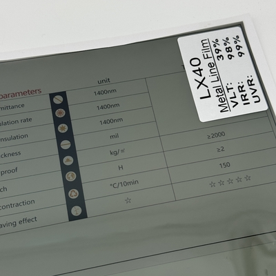 HD Metalized Window Tint LX40 Light Black IRR99% Explosion Proof Car Window Tint Film