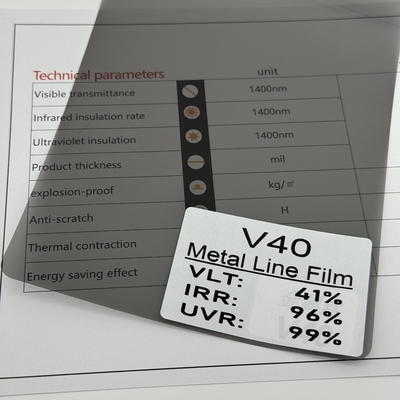 2HD VLT40% Car Solar Window Film V40 Black UV Blocking Window Metalized Film