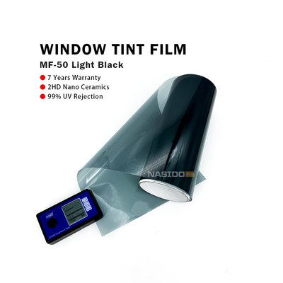NASIDO MF50 Light Black Nano Ceramic Car Window Film Privacy Protection Window film HD 99%UVR Solar Window Glass Film for car
