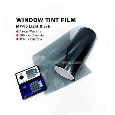 NASIDO MF50 Light Black Nano Ceramic Car Window Film Privacy Protection Window film HD 99%UVR Solar Window Glass Film for car