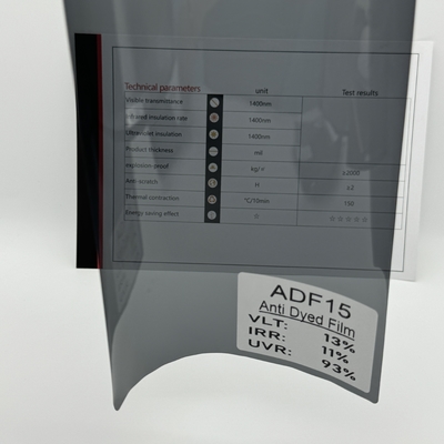 ADF15 VLT15٪ 1 Ply Window Tint Anti Dyeed Solar Window Film قابل للتخصيص