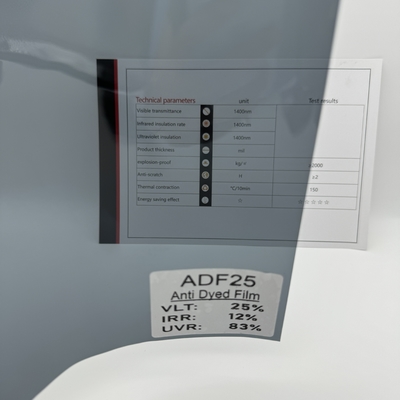 ADF25 VLT25% Car Window Tint Film Anti Dyed UV Rejection Anti Glare