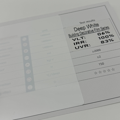 Deep White Anti Shatter Building Window Film Erosion Resistant Easy Install