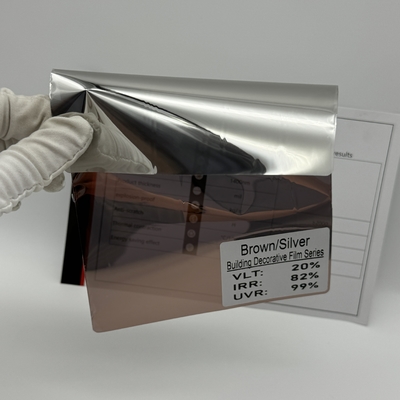 Thickened Brown & Silver Building Window Film with 20.1% VLT and 76.7% IRR for Beautiful Decoration and Safety Protection