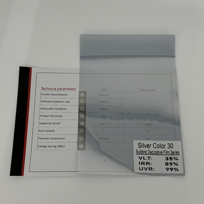 Silver 30 Decorative Building Window Film Dirt Resistant Customizable