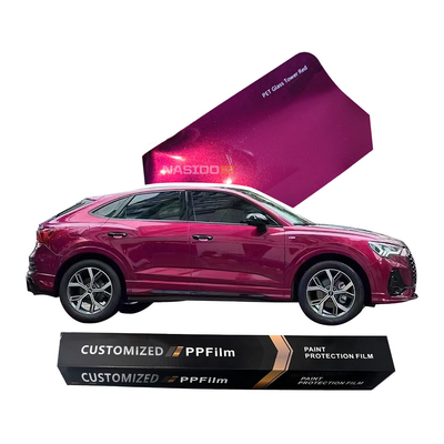 UV Protection Car Color Changing Film PET Anti Scratch Glass Tower Red Dry Apply